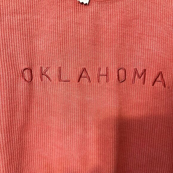 Chicka-d Ribbed Corded Crop Top Boxy‎ Pullover Red Oklahoma  Size S - Picture 9 of 14